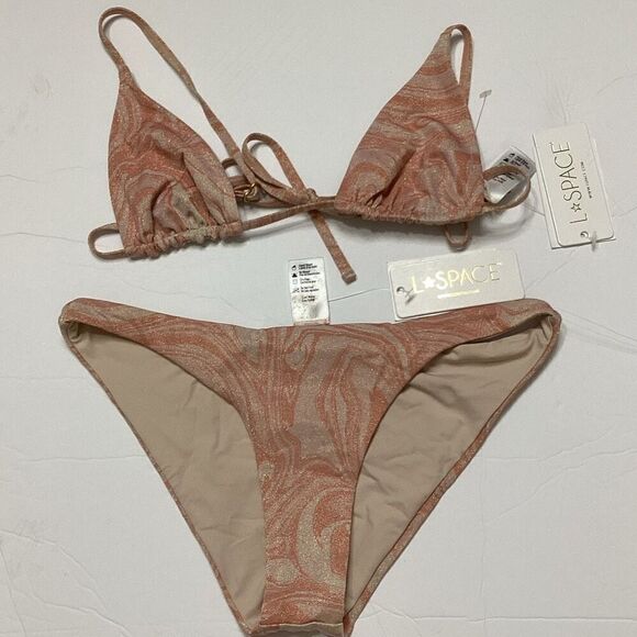 New. L*SPACE metallic swirl bikini set. Retails $198 small - Picture 16 of 16